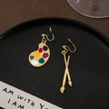 Palette Paintbrush Dangle Earrings - DippedShop Wholesale - #3059