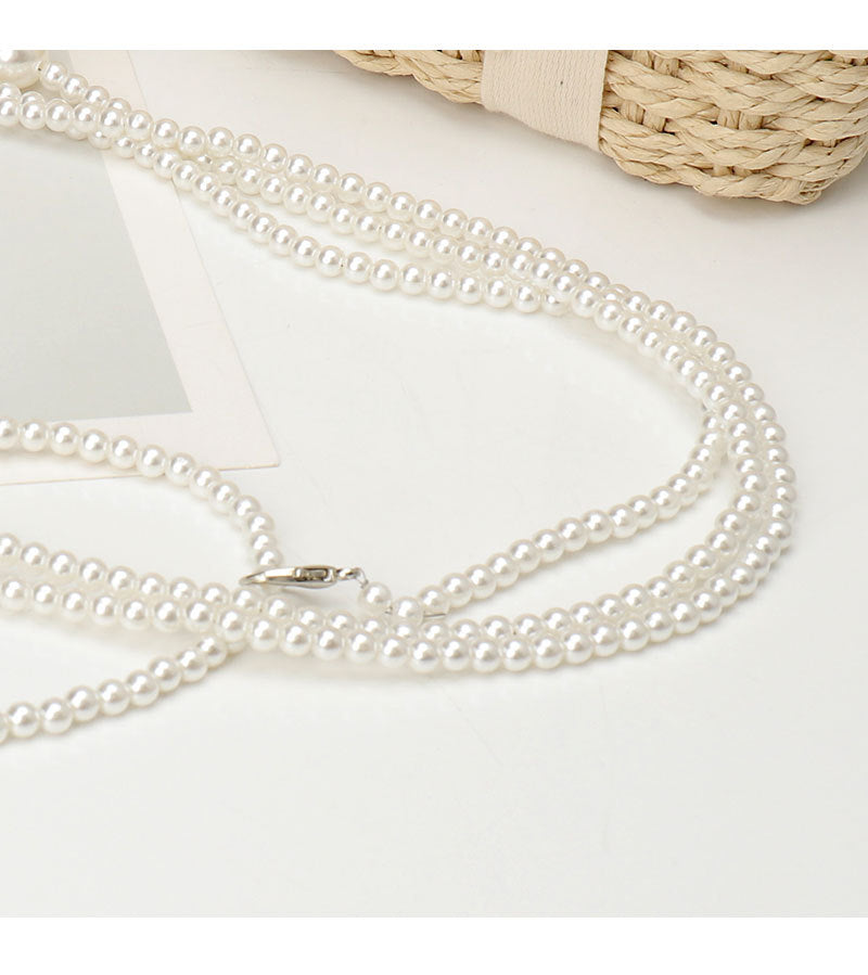 Elegant Layered Pearl Chain Ve - DippedShop Wholesale - #0723