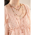 Natural Stone Pendant Beaded Rope Necklace 6W6JNC628