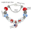 Retro USA Map Beaded Chain Bracelet 8ZA6JBR133T