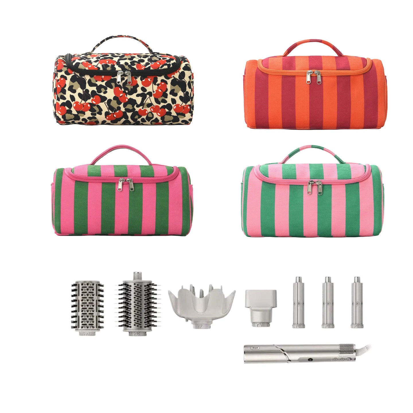 Vintage Cherry Large Capacity Portable Cosmetic Bag MK2BLW6C5CO19