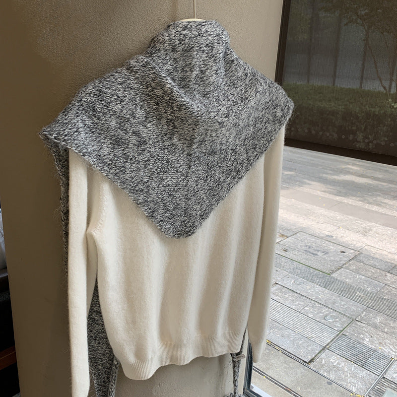 Knit Pom-Pom Shawl - DippedShop Wholesale - #0147