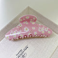 Sweet Floral Print Rhinestones Hair Claws 6W6HCP1207