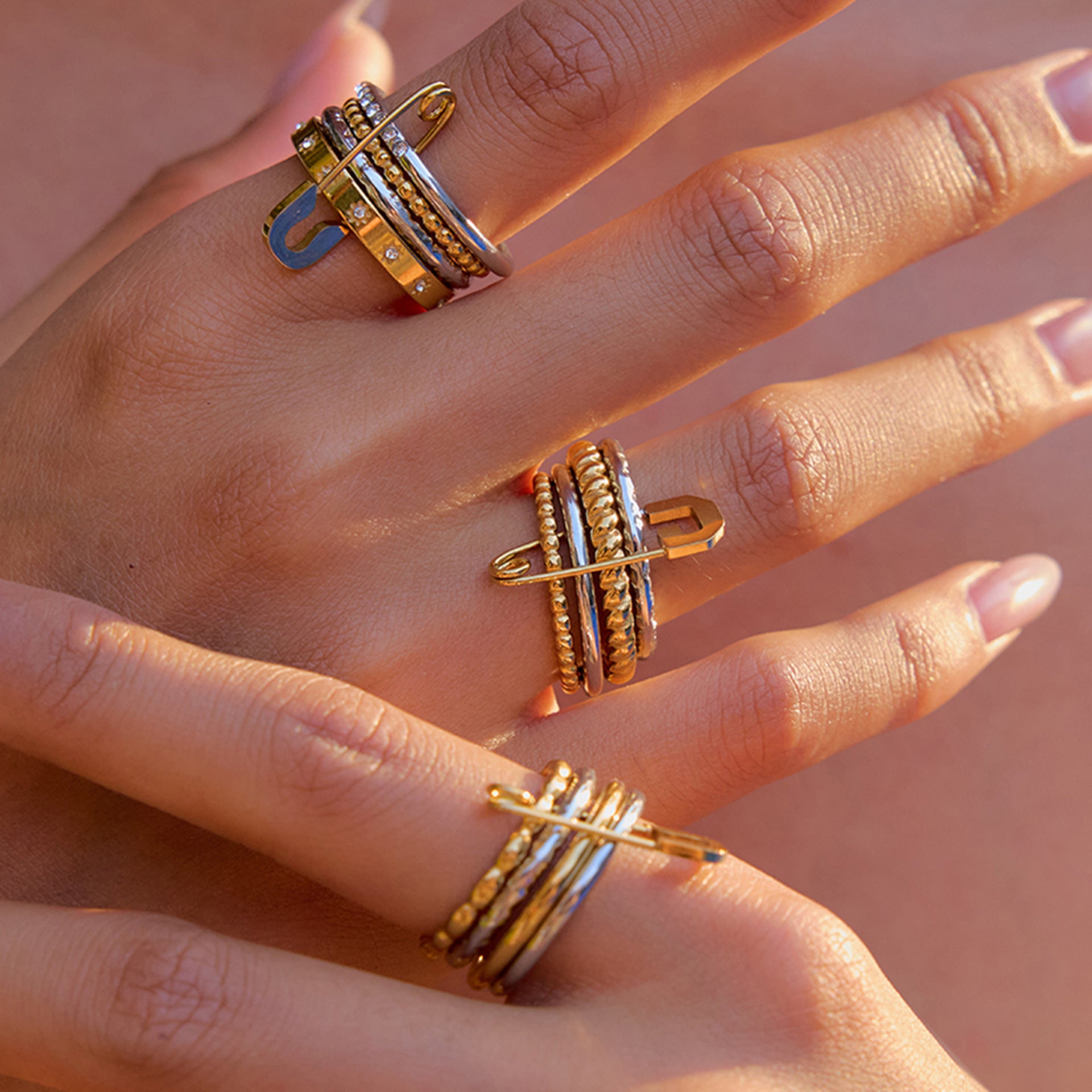 Multi-Layer Rhinestone Stackable Ring - DippedShop Wholesale - #3827