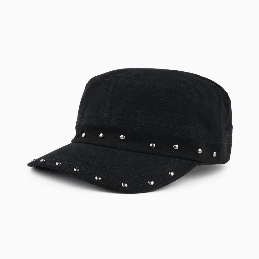 Rivet Studded Flat-Top Baseball Cap - DippedShop Wholesale - #6451