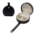 Elegant Half-Moon Travel Jewelry Case with Handle 6W13HSJ111