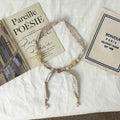 Minimalist Striped Beaded Adjustable Scarf Necklace MK2BW6W6JNC233