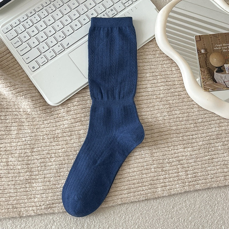 Simple Hollow Out Slouchy Crew Socks 6W8FSO814
