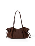 Casual Solid Color Drawstring Ruffled Shoulder Bag 6W10BBG1363