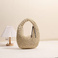 Straw Woven Crescent Handbag - DippedShop Wholesale - #7411