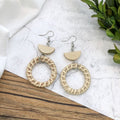 Rattan Dangle Earrings Beach - DippedShop Wholesale - #8179