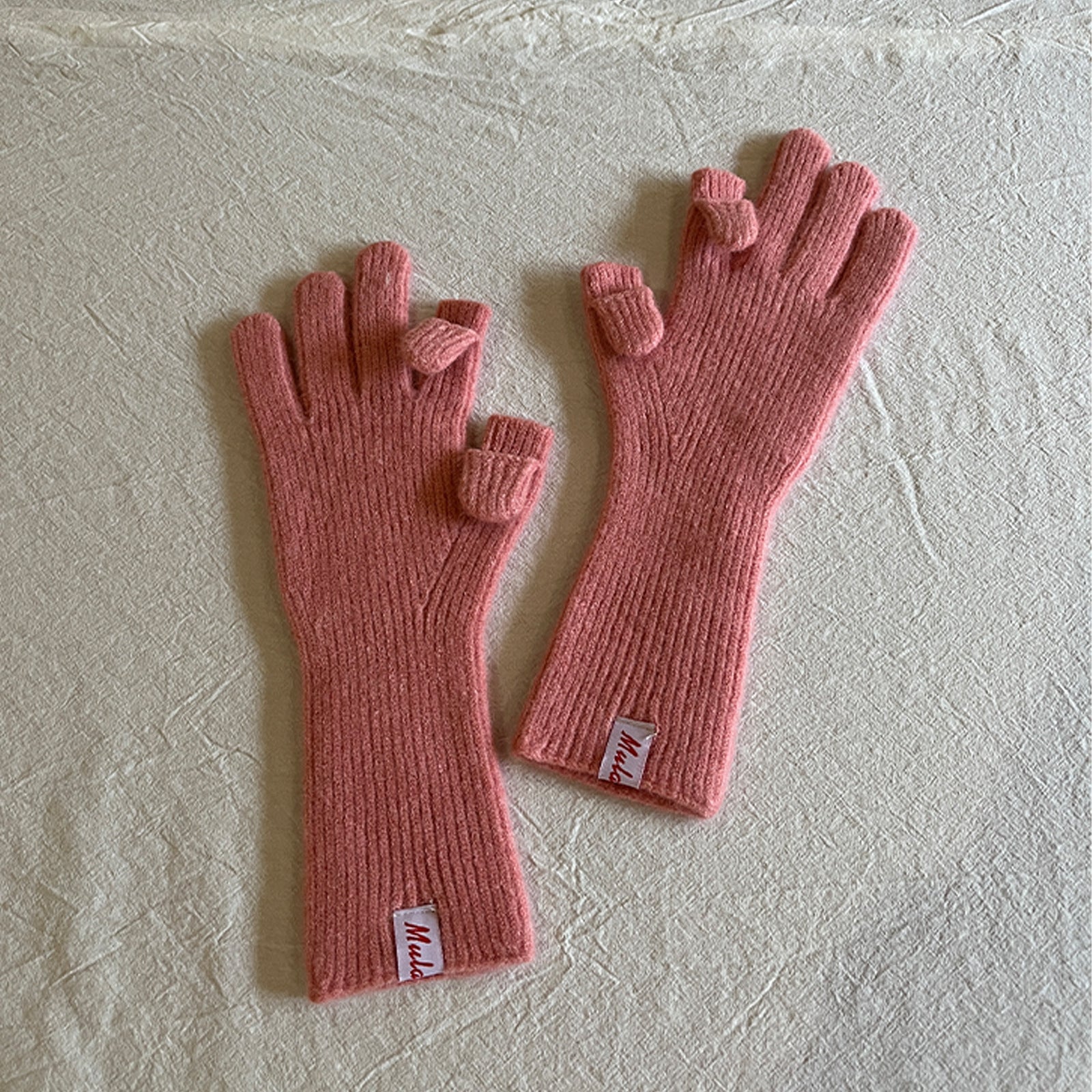 Minimalist Wool Blend Solid Color Knit Gloves 6W6GLO56