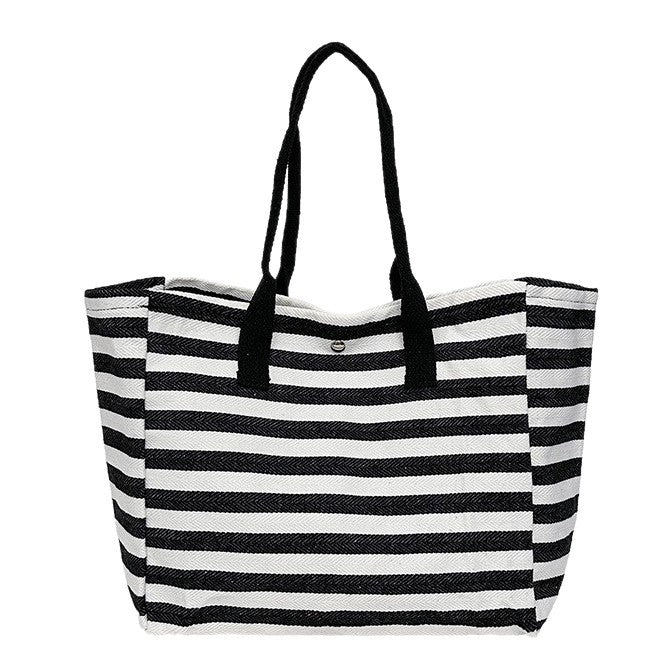Minimalist Striped Color Block Canvas Shoulder Bag MK2BLW6W10BBG581