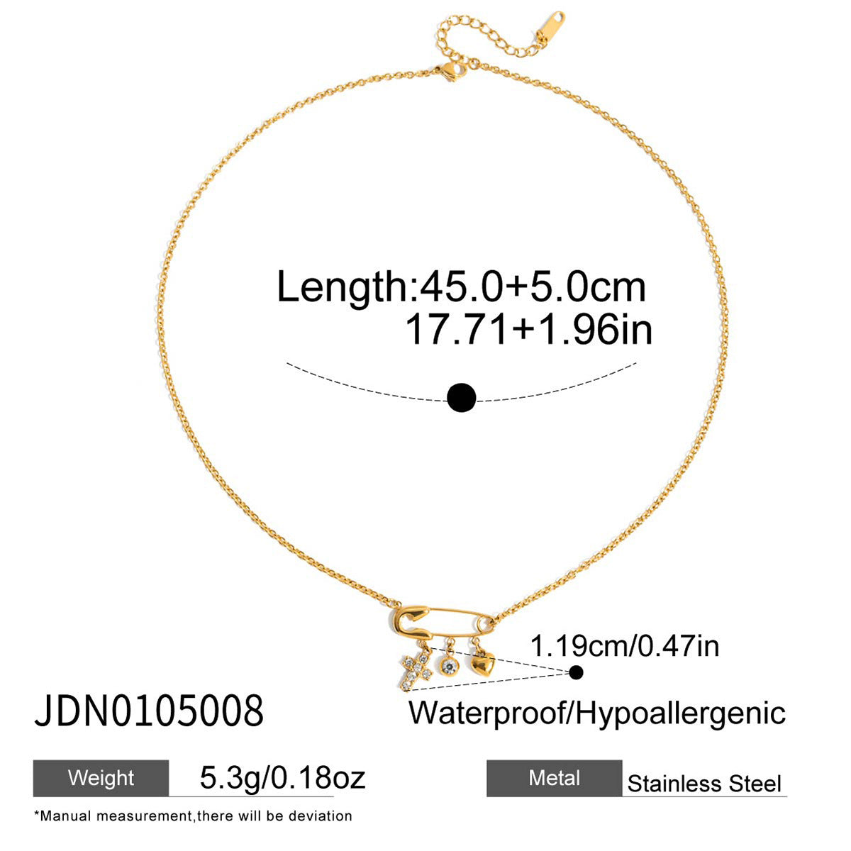 Trendy Cubic Zirconia Paperclip Chain Necklace 6W6JNC425