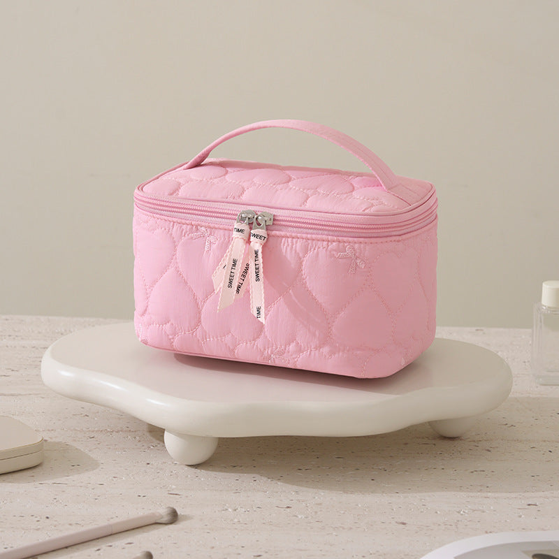 Simple Solid Color Quilt Shell Cosmetic Bag 6S5CO121