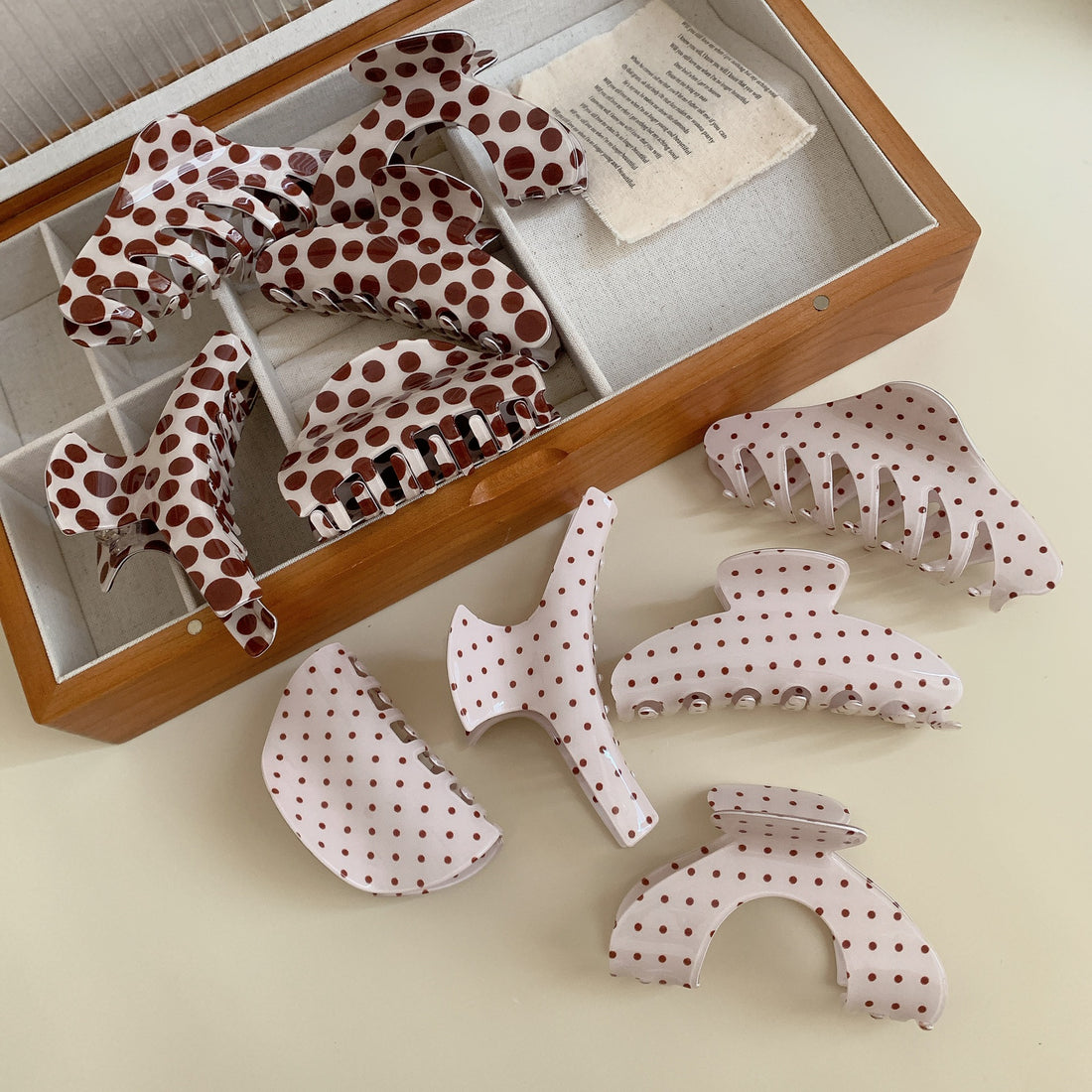 Simple Polka Dot Color Block Hair Claw DP25F573