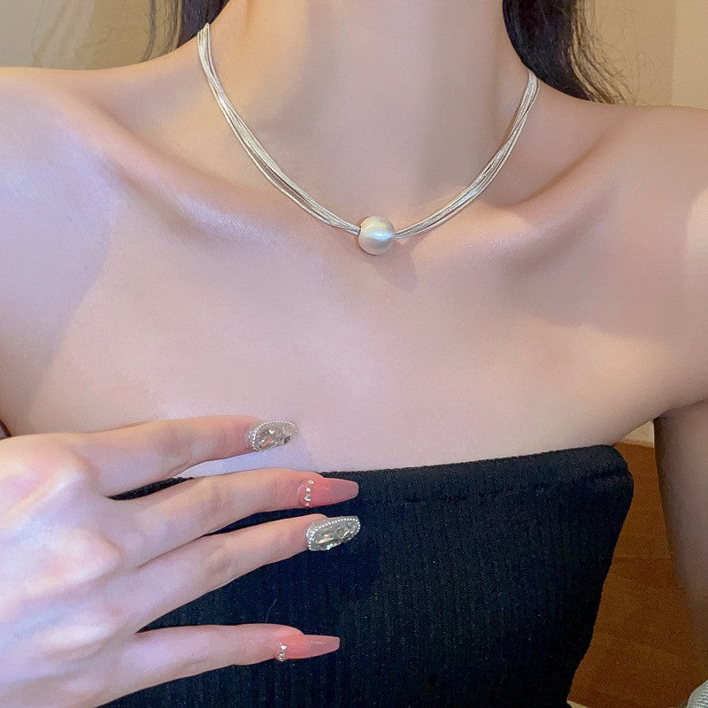 Elegant Multi Layer Copper Ball Pendant Necklace 6W6JNC939