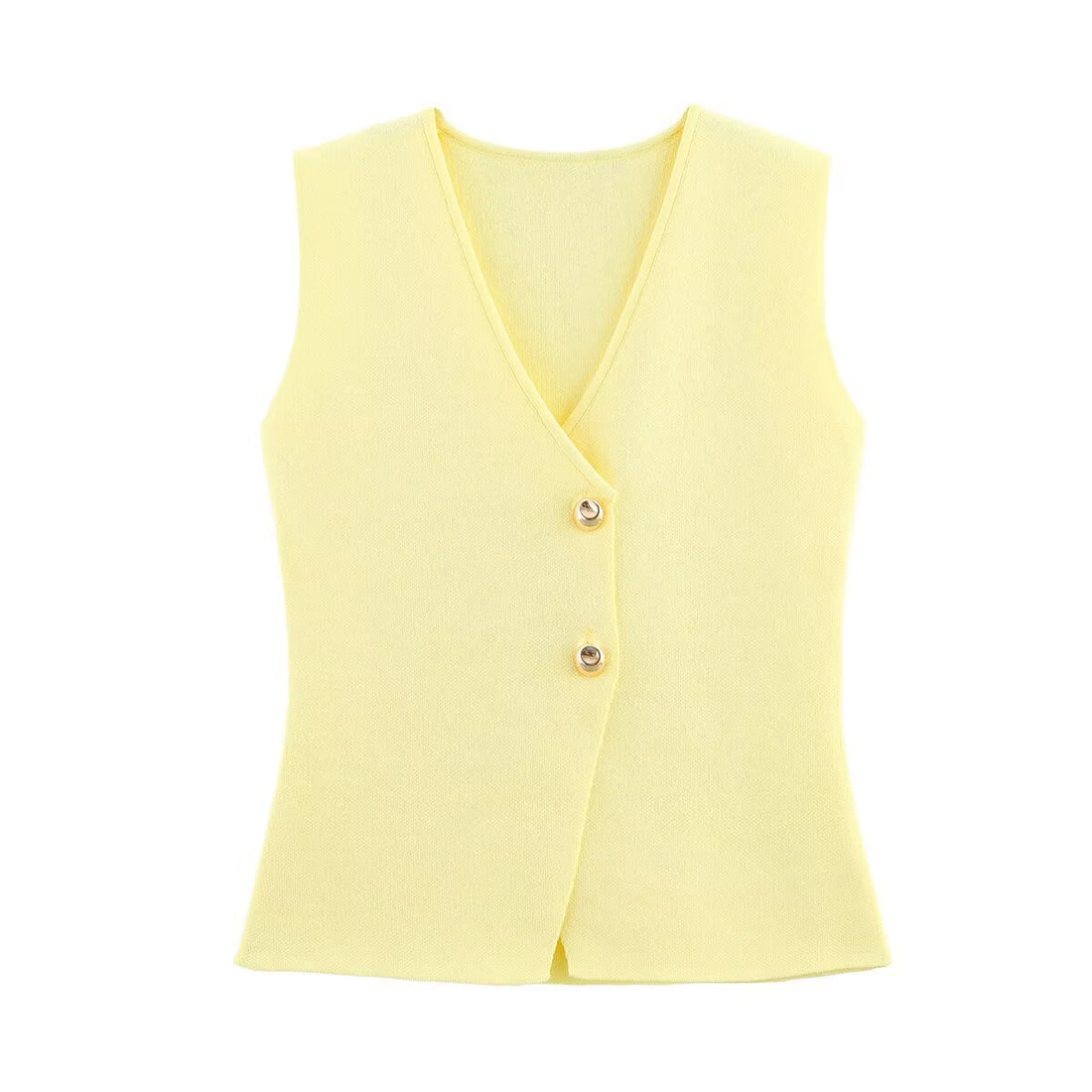 Casual Solid Color Button Down Knit Vest DP25E919