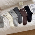 Simple Polka Dots Bow Knot Crew Socks 6W8FSO739