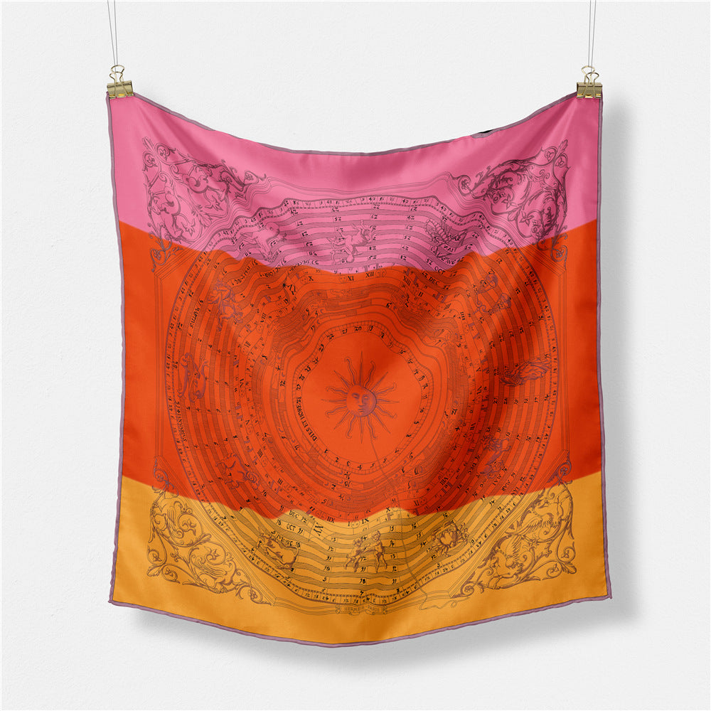 Fashion Abstract Print Versatile Square Silk Scarf 8BW6NSI14