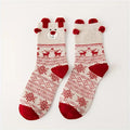 3D Ear Christmas Reindeer Crew Socks 6W8FSO907