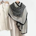 Color Block Plaid Silk Scarf - DippedShop Wholesale - #7107