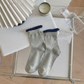 Vintage Argyle Ripple Textured Mid Calf Socks 6W8FSO774