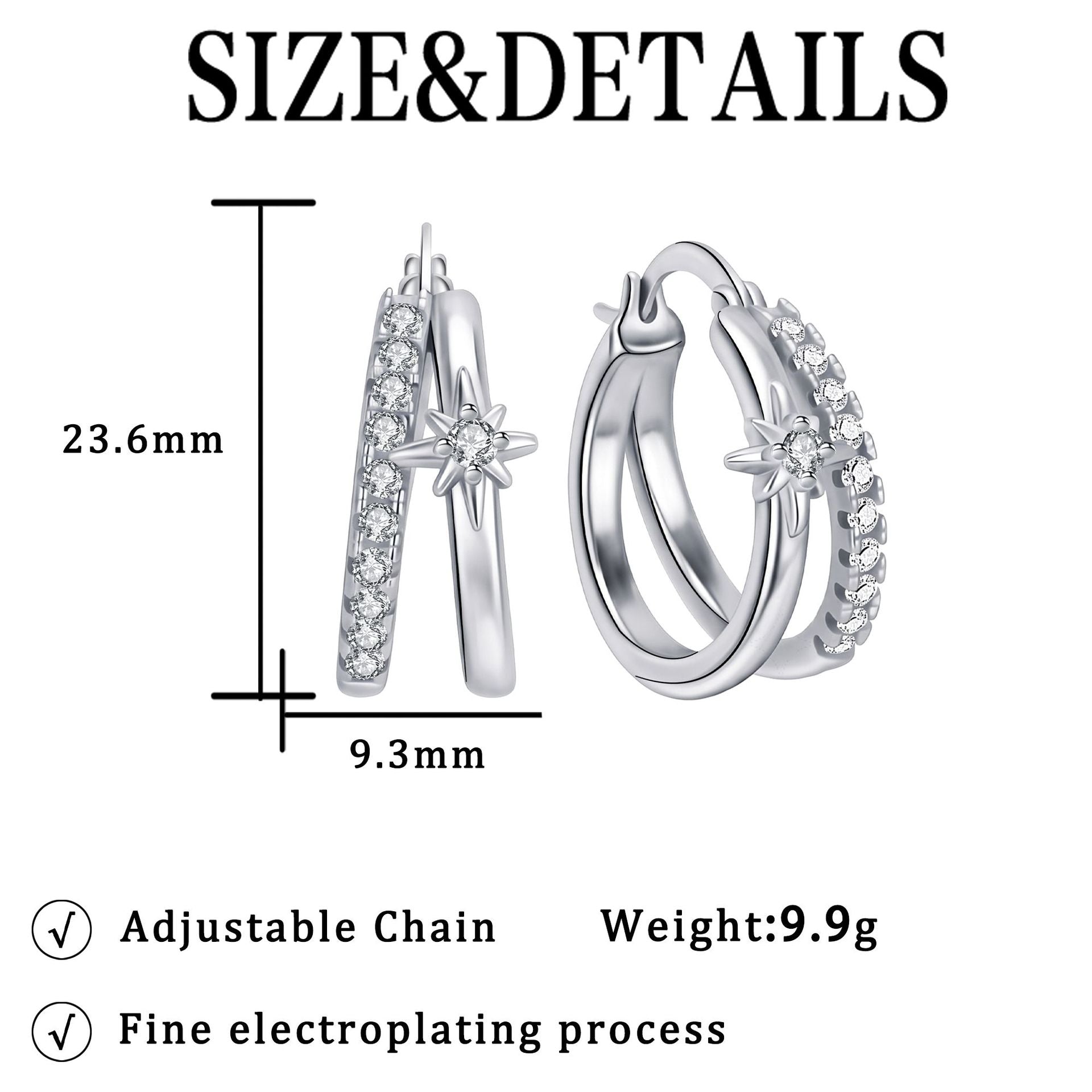 Trendy Cubic Zirconia Starburst Hoop Earrings 6W6JER597