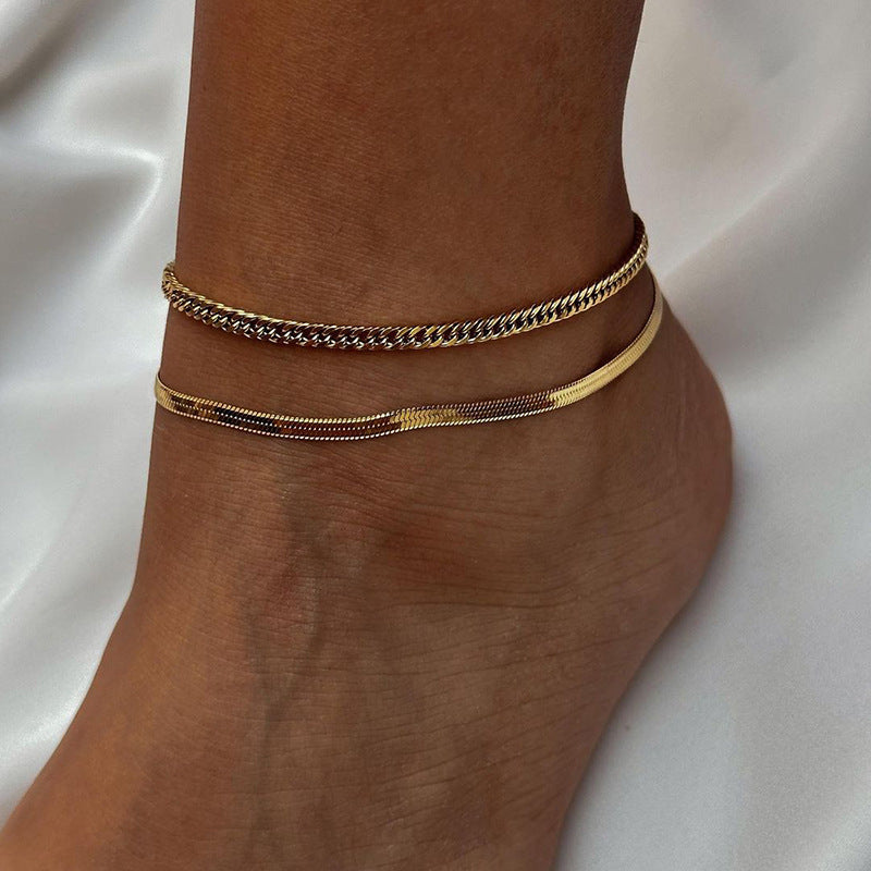 Minimalist Gold Plated Double - DippedShop Wholesale - #7731