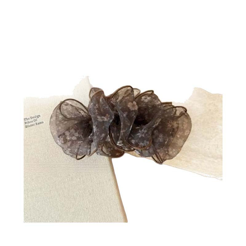 Floral Print Mesh Vertical Banana Hair Clip 6W6HCP1655