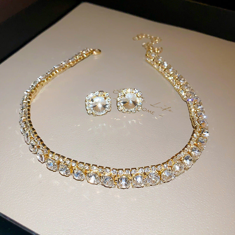 Elegant Geometry Rhinestone Choker Necklace 6W6JNC956