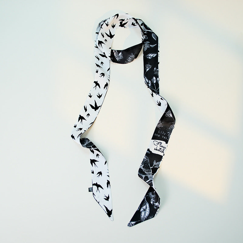 Sweet Floral Print Skin Silk Scarf 6W6NSI226