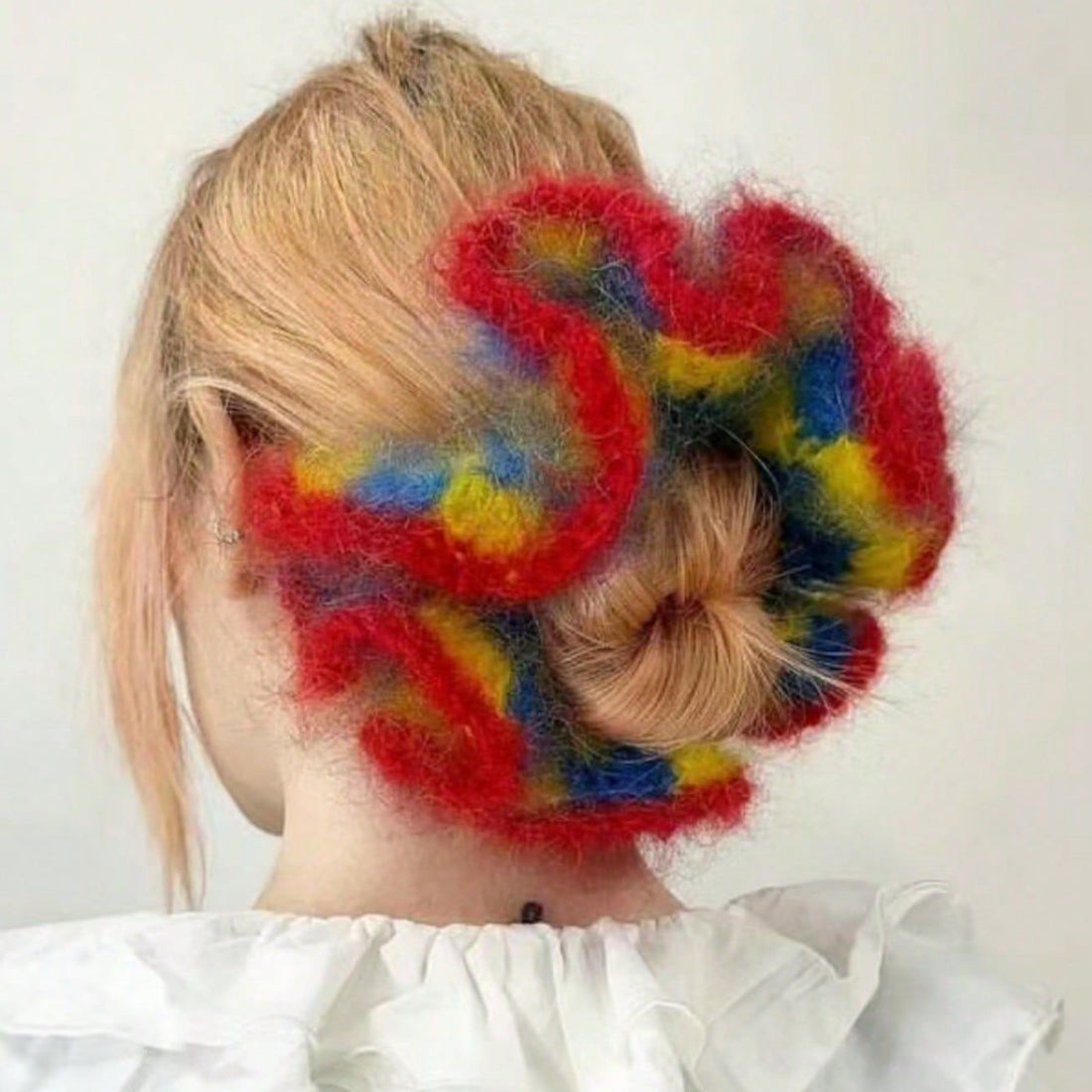 Color Contrast Handmade Knit Scrunchies DP25F947