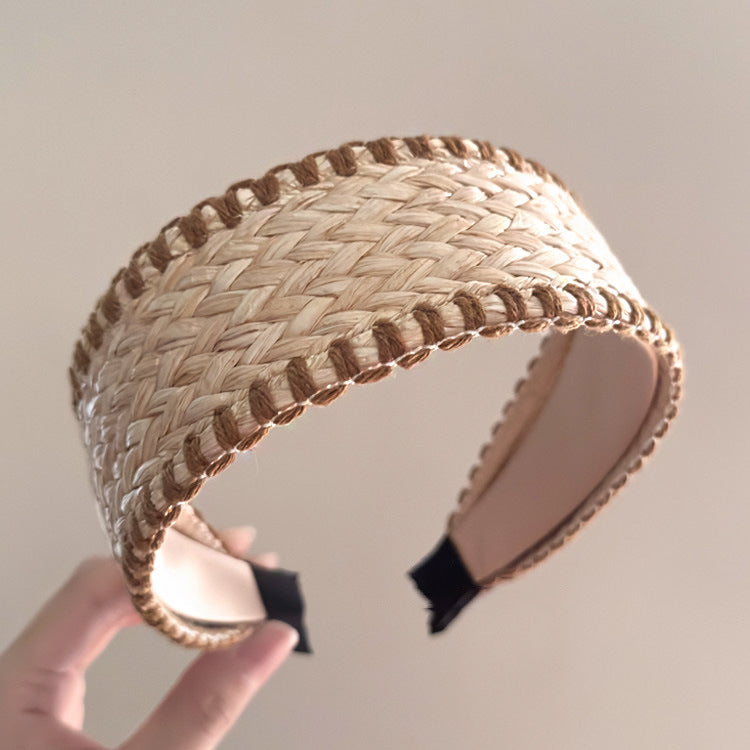 Straw Woven Wide Headband - DippedShop Wholesale - #1187