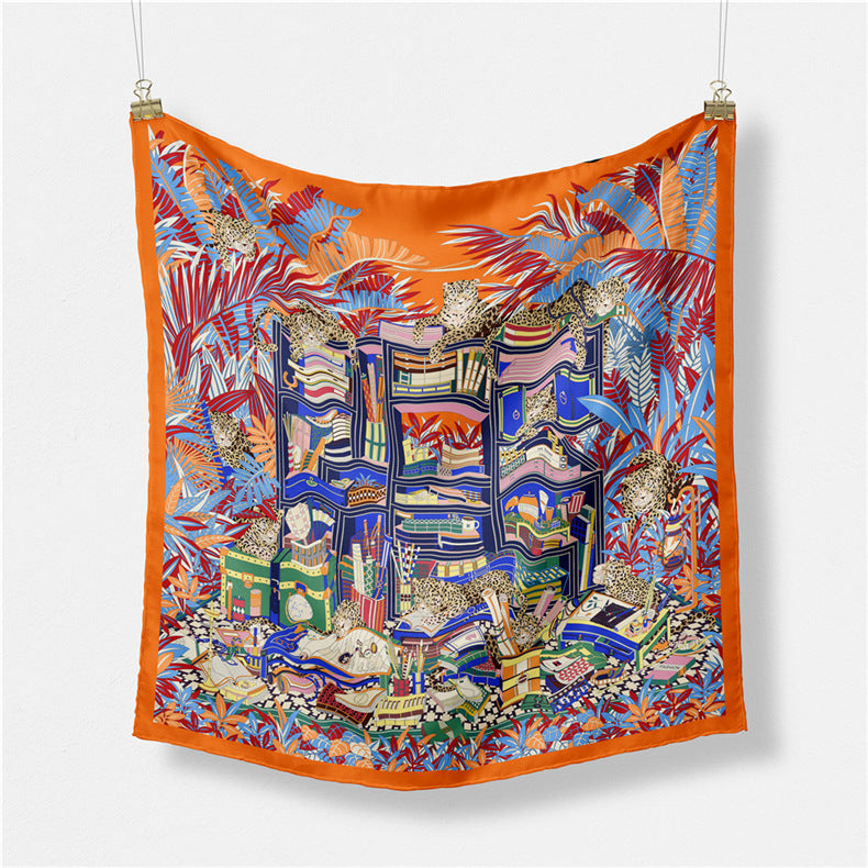 Tropical Jungle Silk Scarf - DippedShop Wholesale - #4883