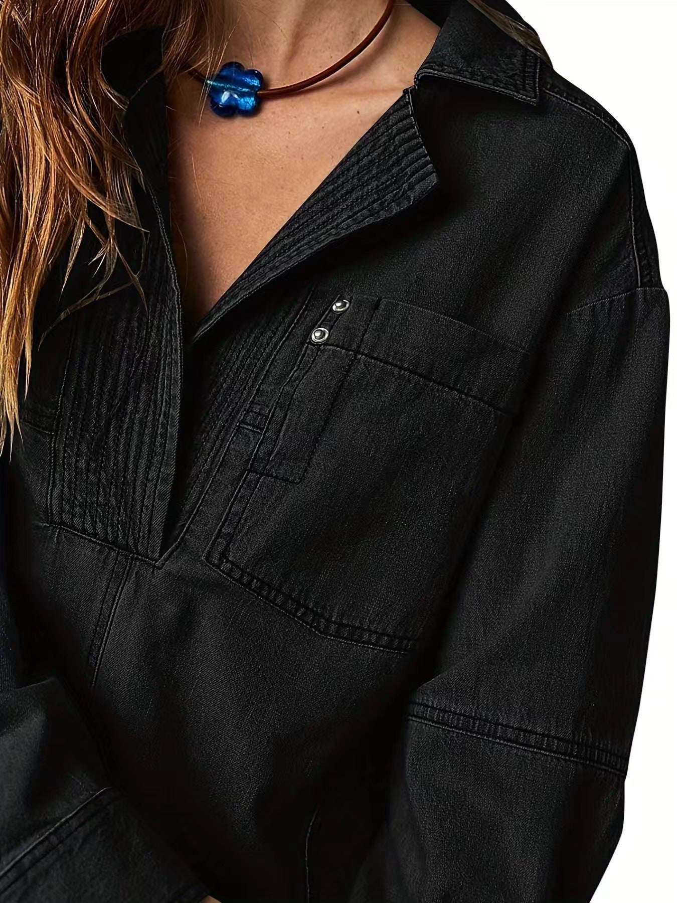 Trendy Polo Denim Top - DippedShop Wholesale - #8755