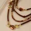 Vintage Multi Layer Beaded Rope Braided Necklace 6W6JNC661