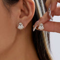 Cute Ghost Gold Plated Halloween Stud Earrings 6W6JER545