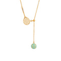 Sporty Style Tennis Racket Ball Charm Necklace 6W6JNC415L
