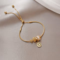 Stylish Gold Plated Rhinestones Heart Pendant Bracelet 6W6JBR708