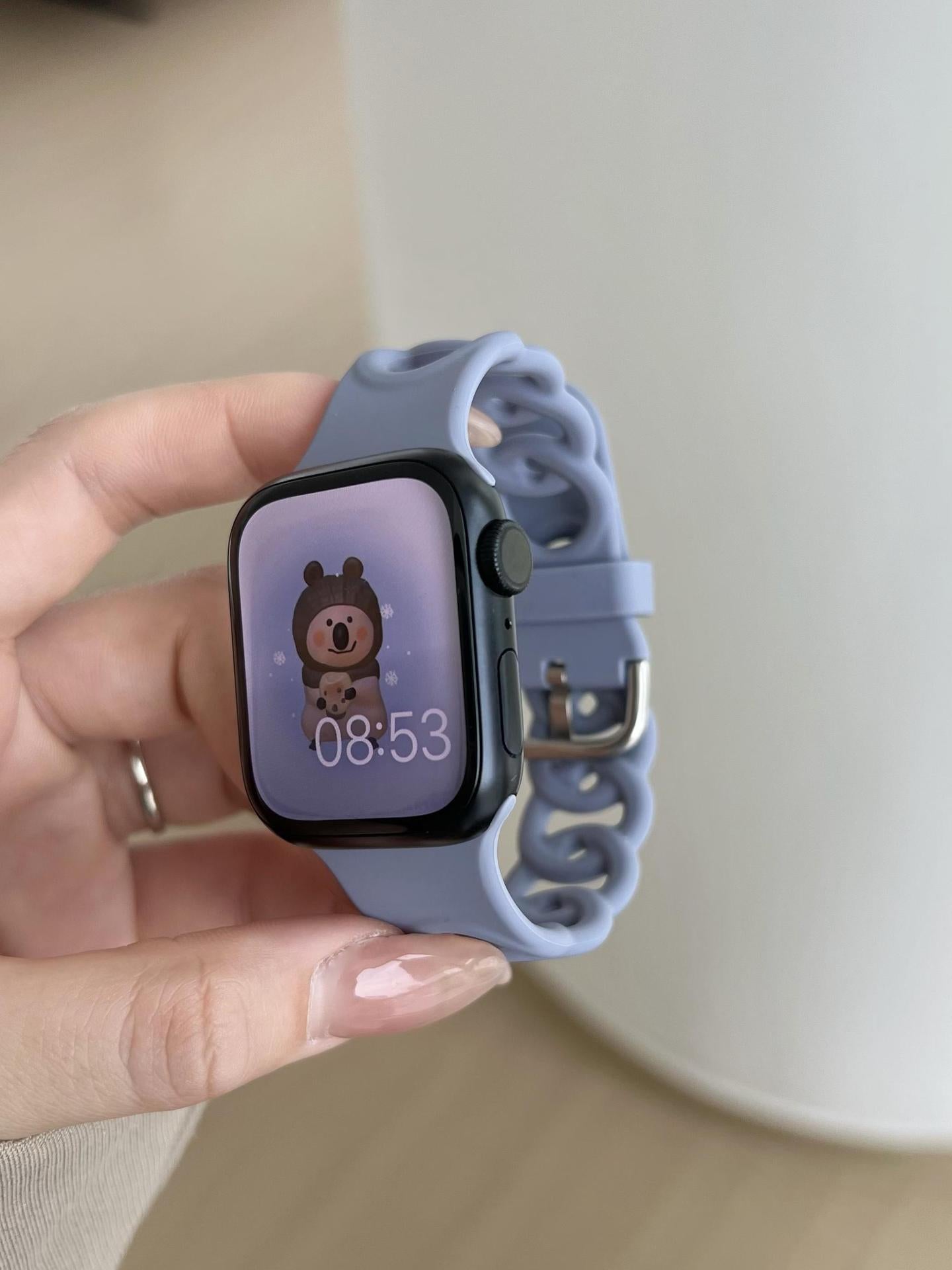 Creative Solid Color Donut Silicone Watch Band 6W6JWA150