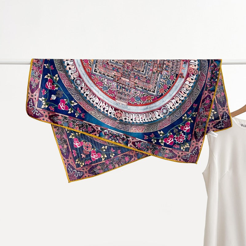 Elegant Floral Square Scarf - DippedShop Wholesale - #1763