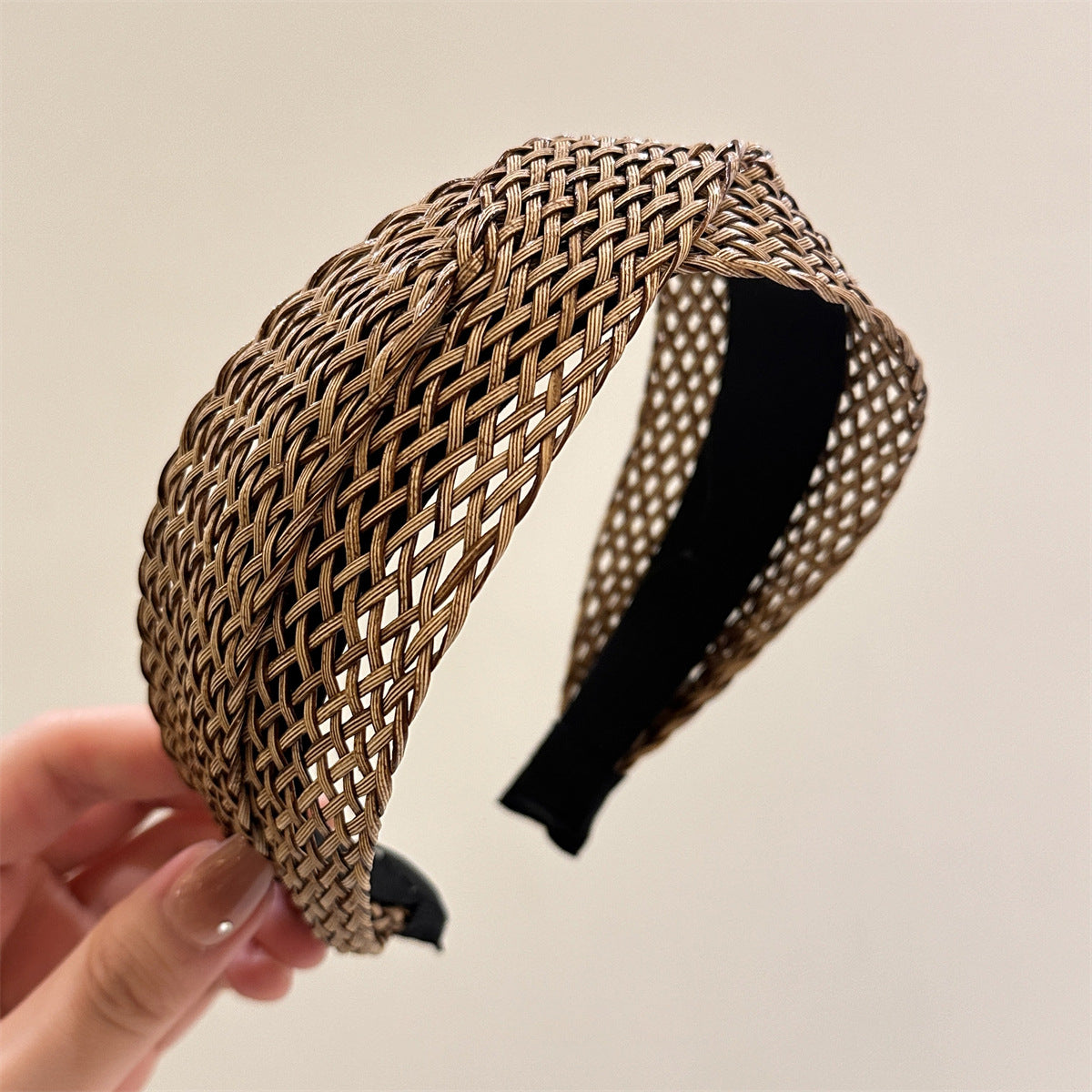 Woven Straw Wide Headband - DippedShop Wholesale - #0755