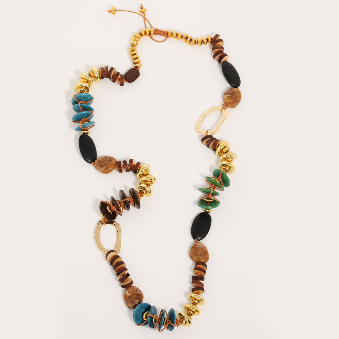 Boho Beaded Color Block Necklace - DippedShop Wholesale - #9875