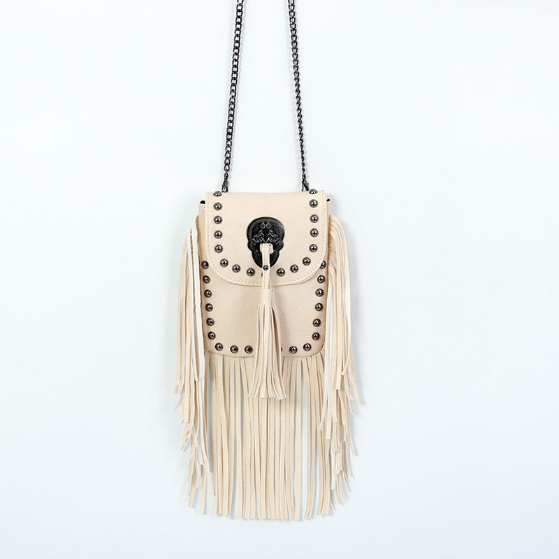 Boho Studded Tassel Mini Crossbody Bag 6W10BBG2407