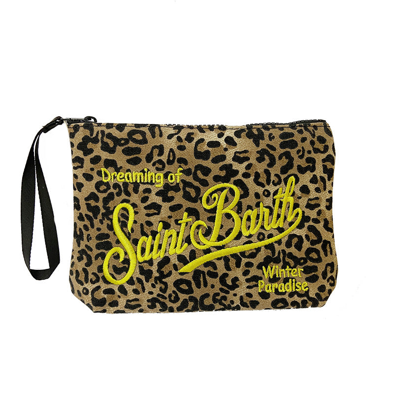 Leopard Embroidered Makeup Bag - DippedShop Wholesale - #2355