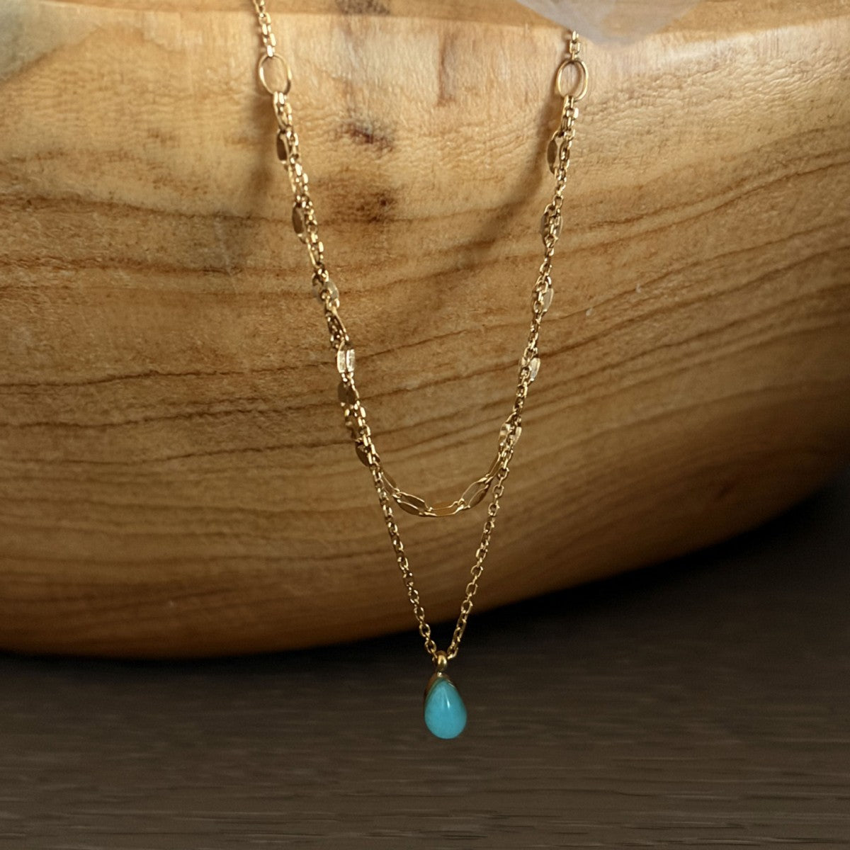 Elegant Resin Teardrop Pendant Choker Necklace 6W6JNC1057