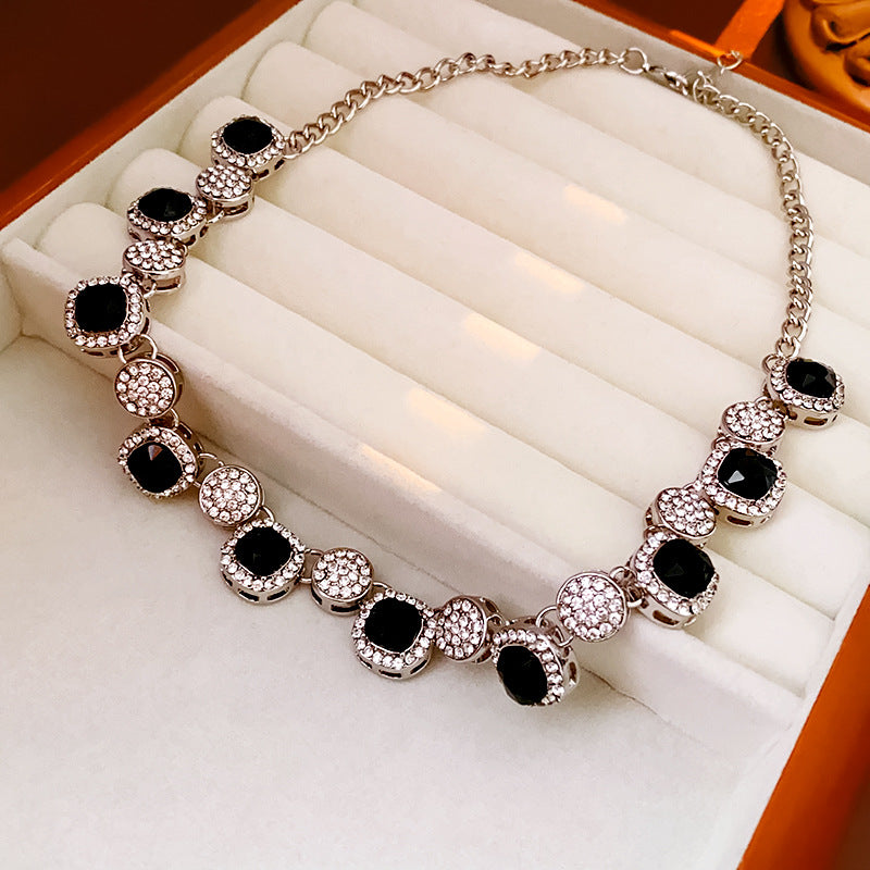Stylish Rhinestones Geometry Shape Chain Necklace 6W6JNC900