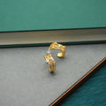 Stylish Gold Plated Multi-Layer Zircon Open Ring 8ZA6JRG136L