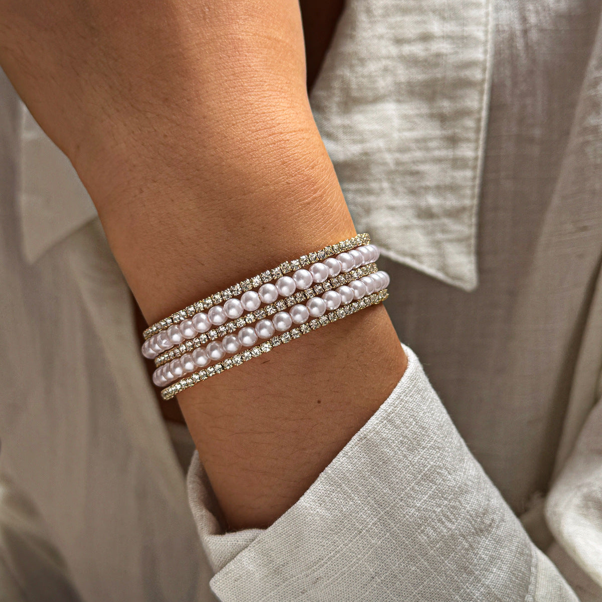 Vintage Multi-Layer Gold Plated Chain Bracelet 6W6JBR569